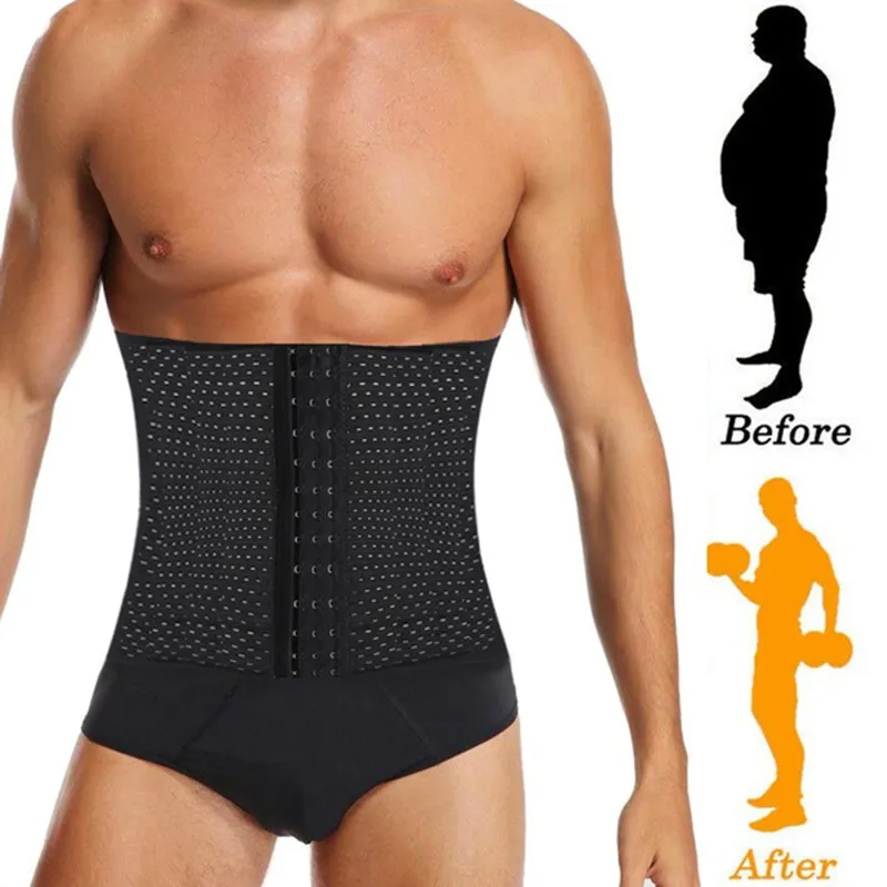 Men's Slimming Waist Trainer Hook-and-eye Body Shaper Corset Tummy Control  Belly Fat Burner Fitness Shapewear