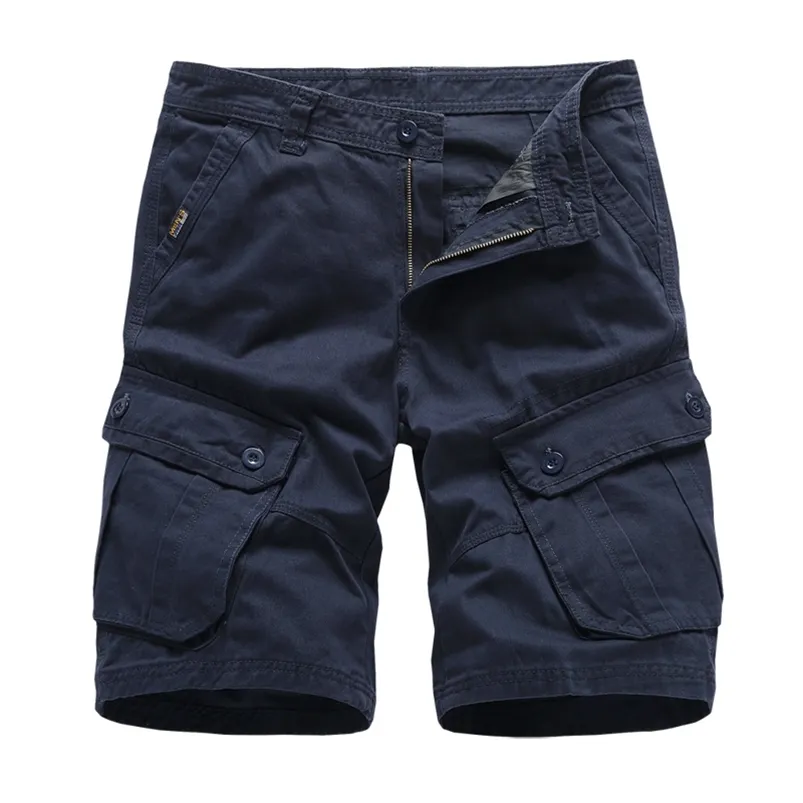 Navy Mens Cargo Shorts Brand Army Military Tactical Shorts Men Cotton Loose Work Casual Short Pants Drop 210720
