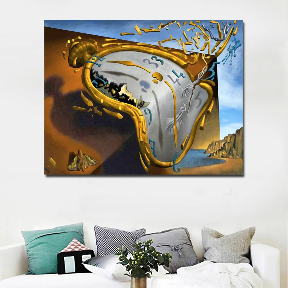 Post Modern Abstract Art Clock By Salvador Dali Canvas Printed Art Painting  Wall Pictures For Living Room Decor From Yiwumeixiang, $2.81 | DHgate.Com, image size:1000x1000