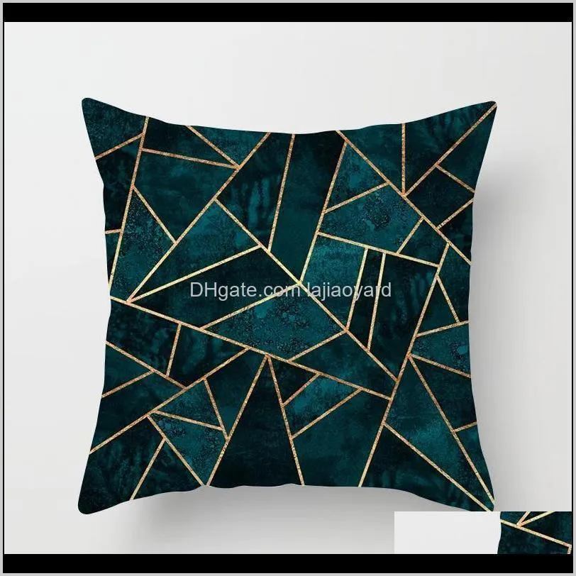 modern green teal blue geometric cushion cover nordic fashion home decorative pillow polyester cotton sofa car chair pillow case swy