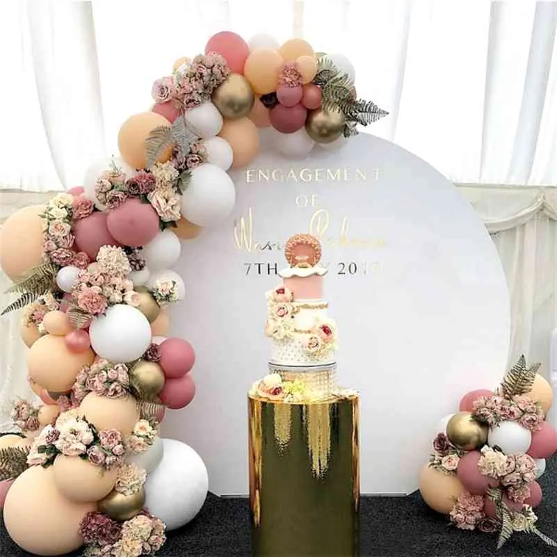 Morandi couleur ballon chaîne ensemble fête d'anniversaire année de mariage décoration fournitures Macaron ballon combinaison 210626