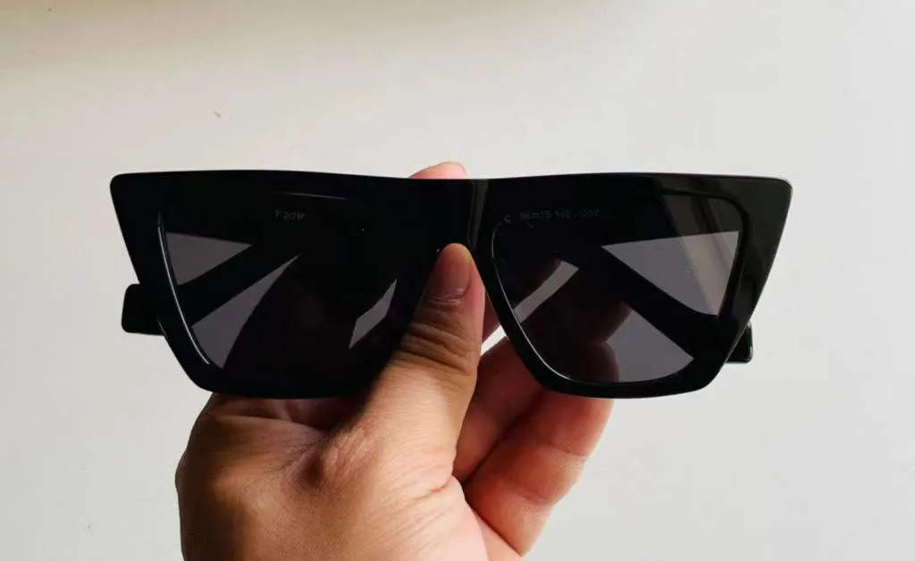 Black Grey Cat Eye Sunglasses Flat Top Frame Womens Shades gafa de sol Fashion Sun glasses UV400 Protection Eyewear With Case