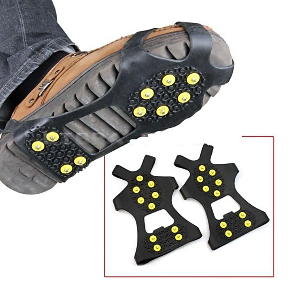Anti Skid Ice Climbing Shoe Spikes 10 Studs, Grips For Winter