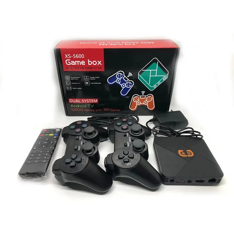 XS 5600 Console per videogiochi retrò Android TV BOX per console per videogiochi HDTV PS1/SFC/NEO/Arcade/GBA/N64 con lettori di gioco classici da 5600 pollici