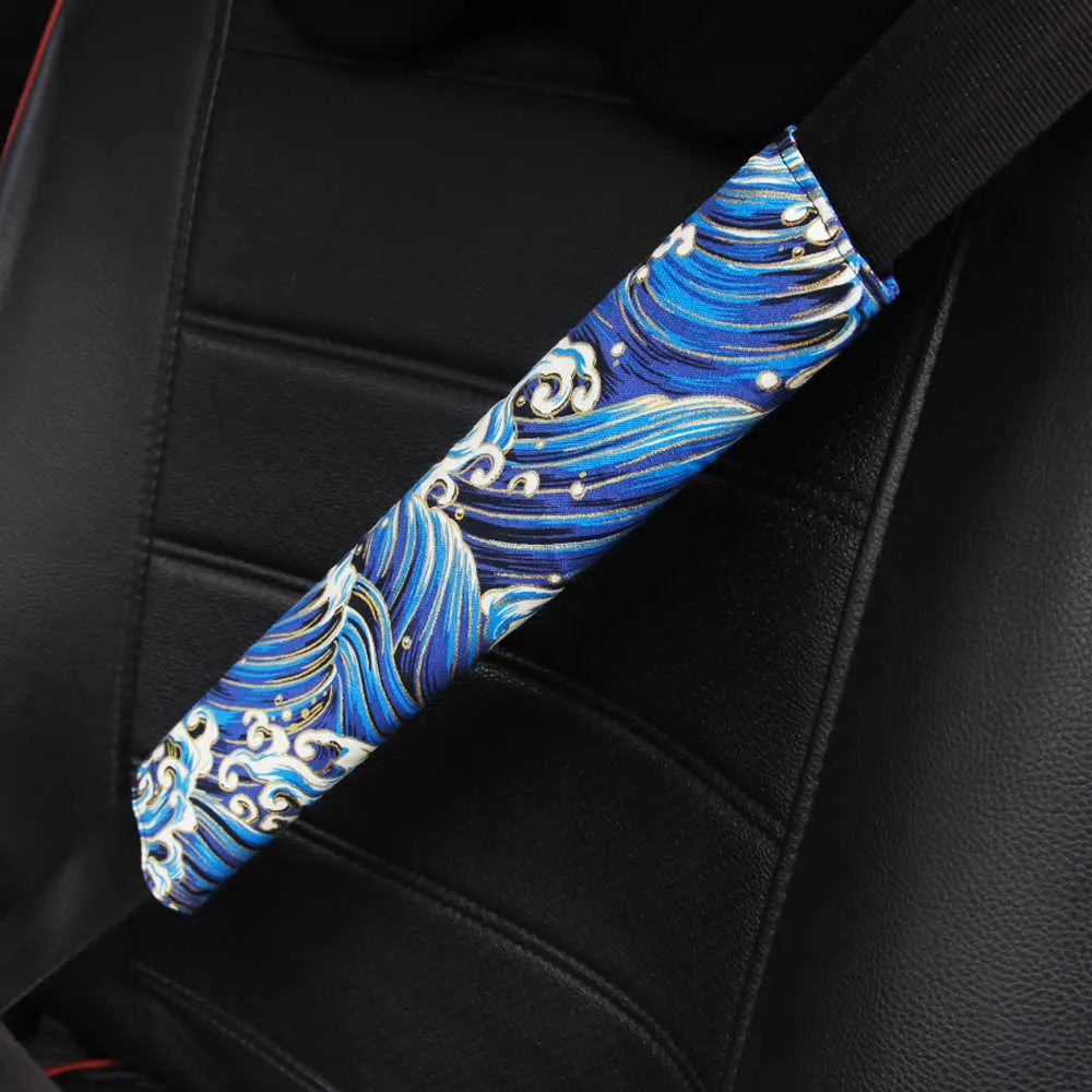 Japanese Ukiyo E Plush Seat Belt Neck Protector Short Shoulder Pad For