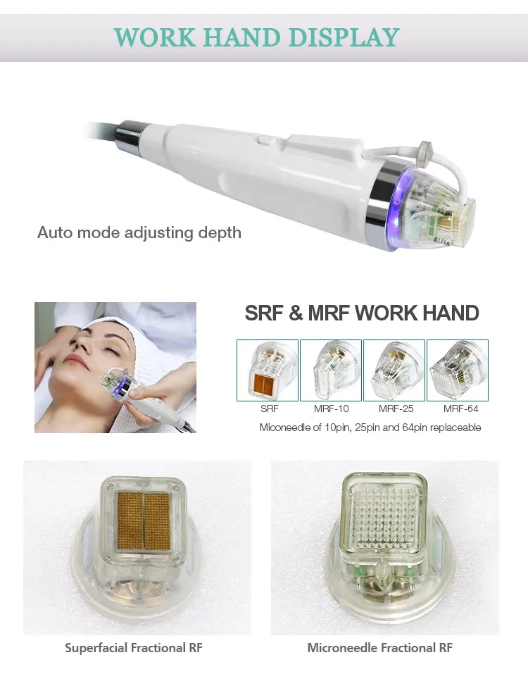 Guld RF Micro-Needle Skin åtdragning Face Lyftmaskin Acne BEHANDLINGSärr Borttagning Mikronedle Ta bort stretchmärken Radiofrekvens Skönhet Salongutrustning