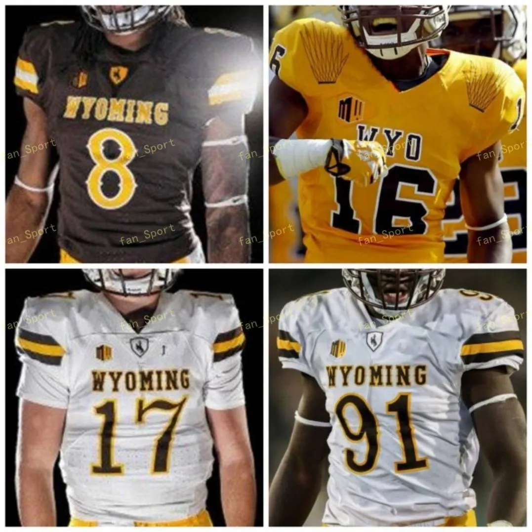 NCAA College Jerseys Wyoming Cowboys 25 Austin Conway 17 Josh Allen 22 Nico Evans 85 Tyree Mayfield 7 Trey Smith Custom Football Stitched