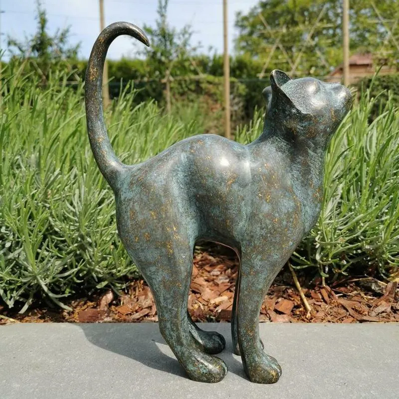 Décorations De Jardin Belle Statue De Chat Avec Décor Arrondi Décor En  Résine Pelouse Extérieure De Jardin Sculpture Statues De Sculpture Du 34,36  €