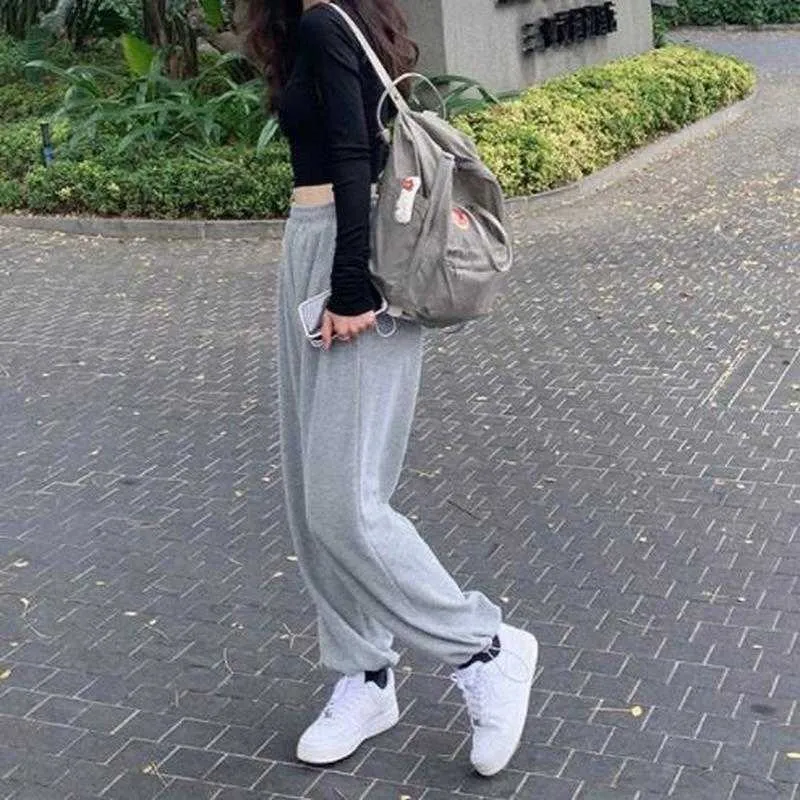 Women Pants Oversize Gray Fashion Joggers Sweatpants Women Korean