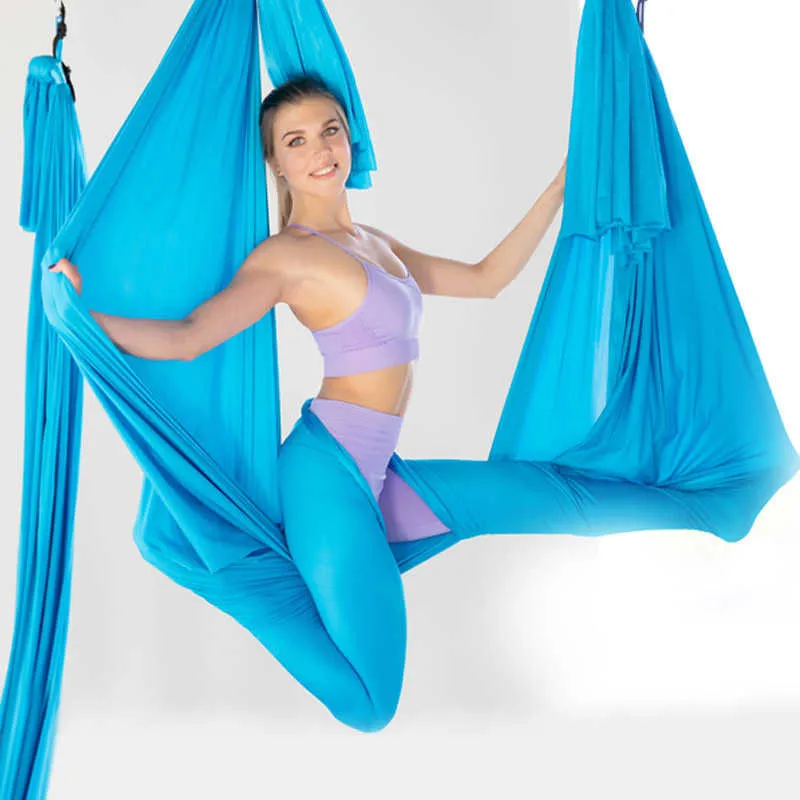 Anti-gravitation 5 meter Yoga hängmatta Utrustning Terapi för barn med speciella behov Snuggle Swing Cuddle Hammock Inomhus Q0219