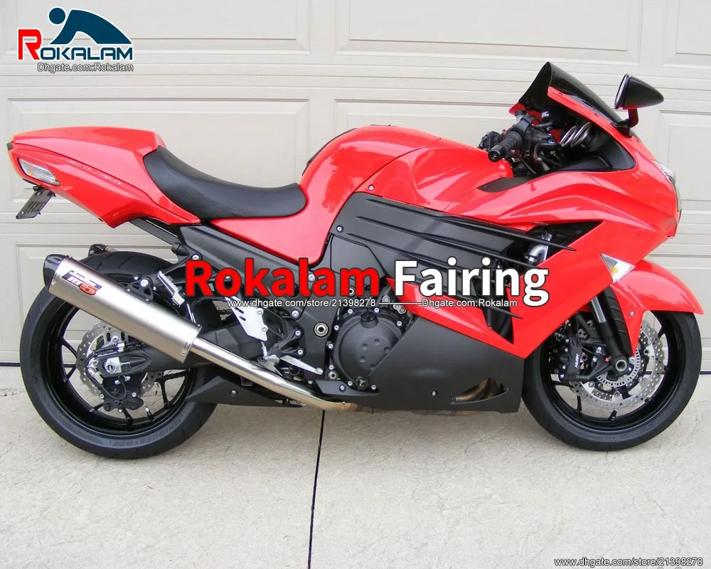 Fairings Bodywork Red för Kawasaki ZX-14R 2012 2013 2014 2015 ZX14R ZX 14R ZZ-R1400 12-15 Fairing Kit (formsprutning)