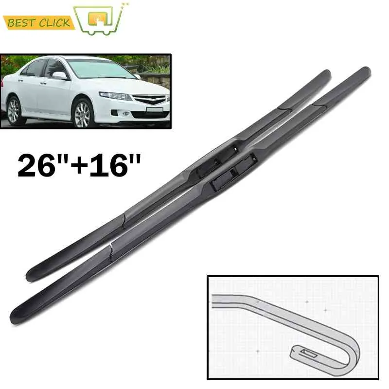 Misima Windshield Windscreen Wiper Blades For Honda Accord 7th Generation Europe Japan Model 26"&16" 2003 2004 2005 2006 2007