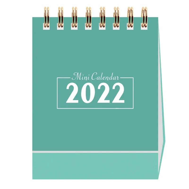 Mini 2021 2022 Einfacher Spulen-Schreibtischkalender Kreative Desktop-Ornamente Tragbare Arbeitsnotizkalender Tagesplaner Schulbüro Anpassbar HY0099