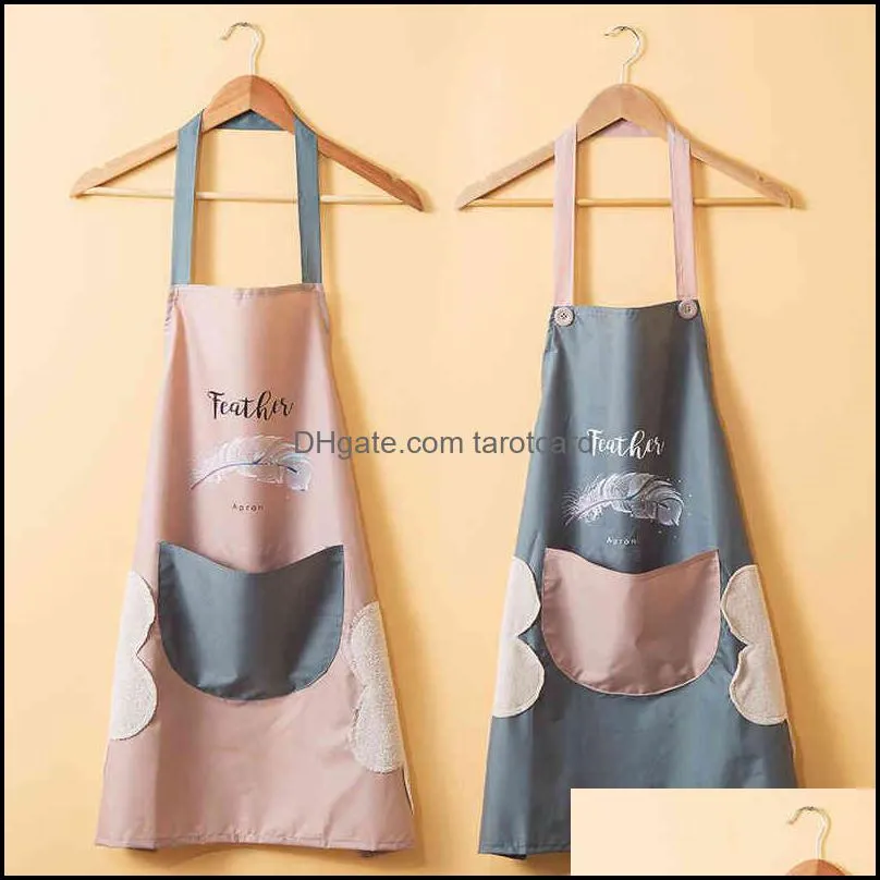 Hand Rubbing Apron Waterproof Oil-proof Sling Cartoon PVC Antifouling Stylish Simplicity Large Storage Pocket European Fashion