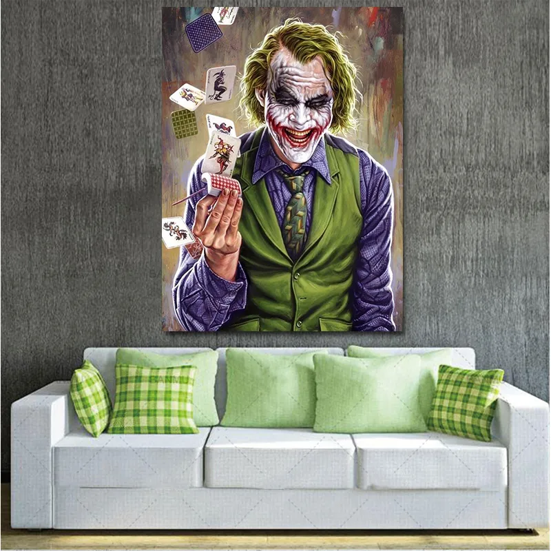 Joker Canvas Painting: Abstract Wall Art Print For Modern