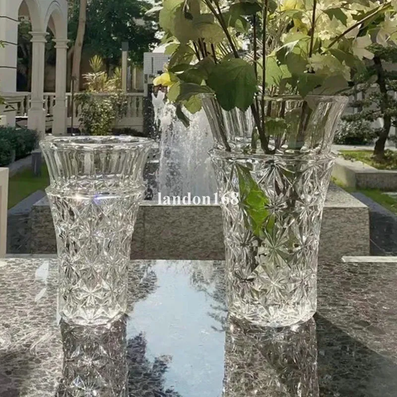 Högkvalitativ Crystal Glass Tabletop Vase Housewarming Present