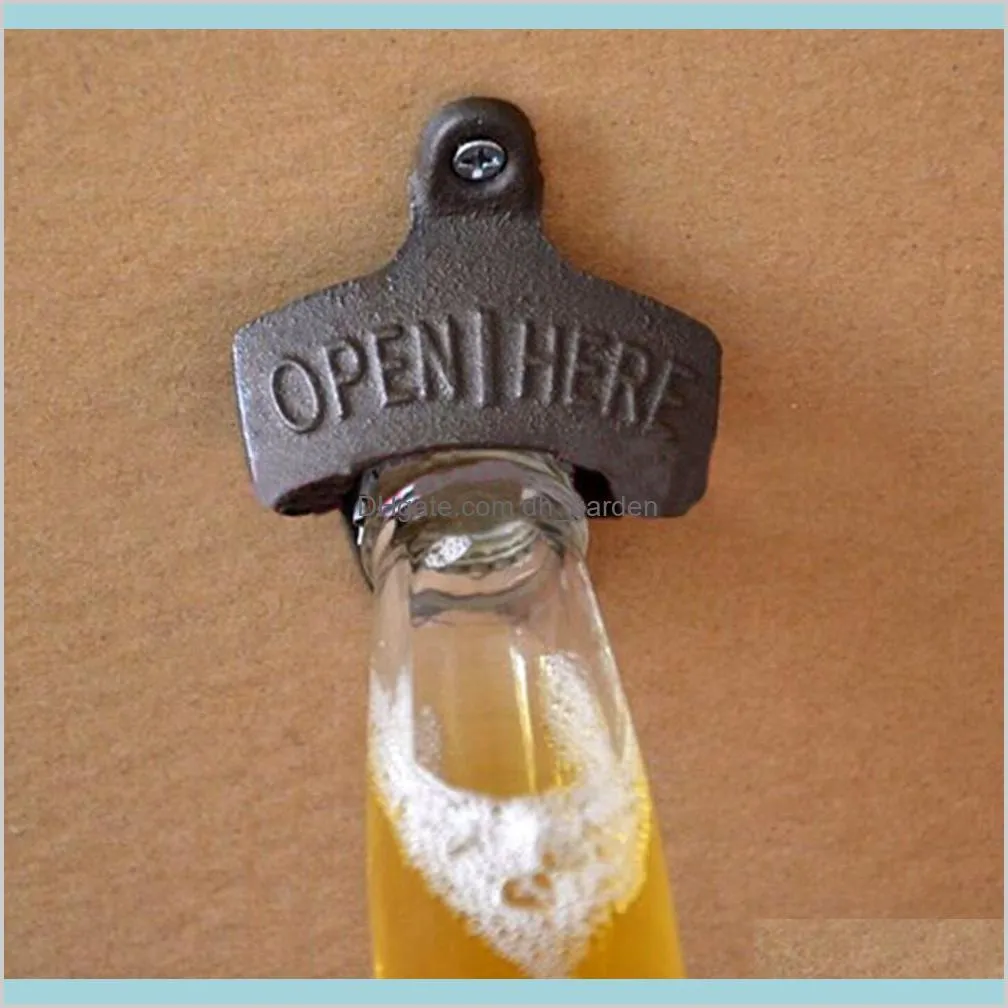 Wall-mounted opener beer bottle openers cast