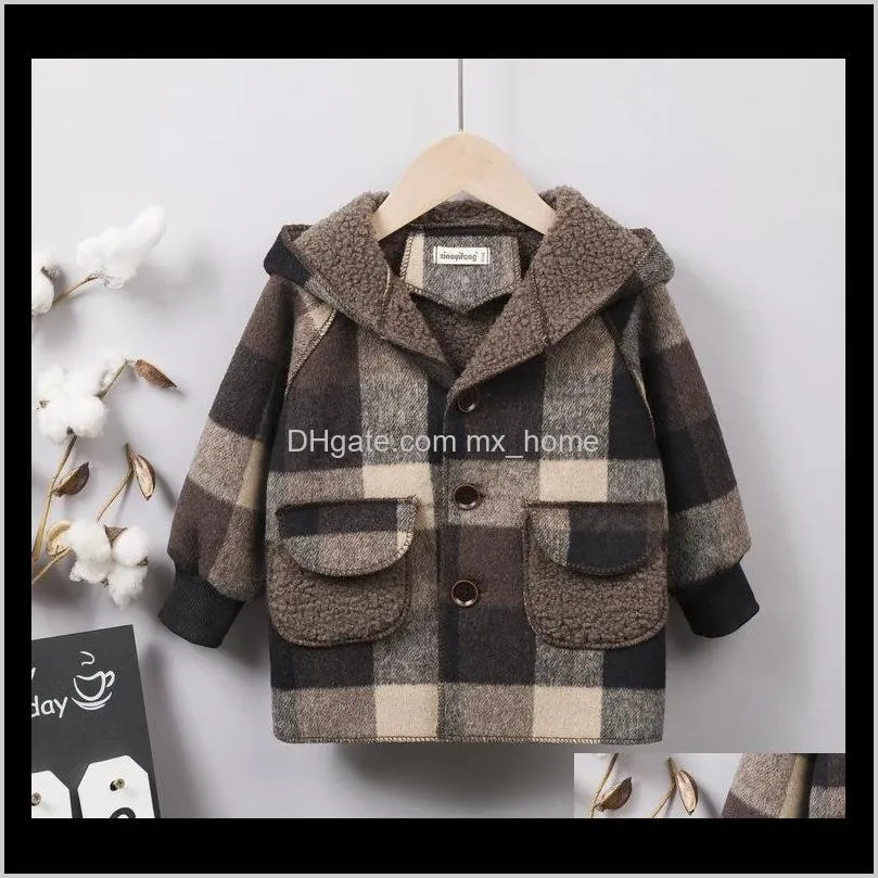 new high-end children`s jacket plus velvet thick classic diamond hooded design windbreaker luxury fashion jacket shipping
