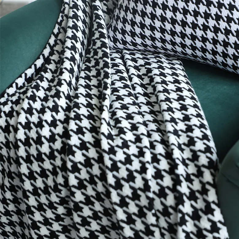 Cobertor moderno e simples, cobertor preto e branco para sofá Houndstooth, casa de família, hotel decorativo, toalha de cabeceira, bandeira, cachecol macio