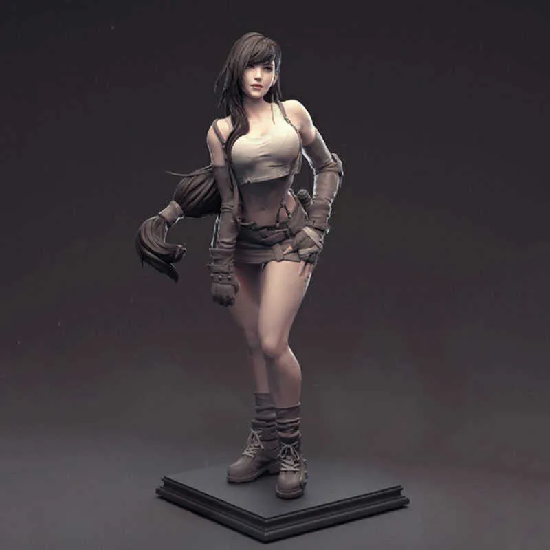 Resin Figure Kit 1/6 Verkauf FFVII Final Fantasy VII Di Fa FF7 Tifa Unbemalt Garage Harz Modell Erwachsene Sammlung Spielzeug Puppe Geschenk Q0722