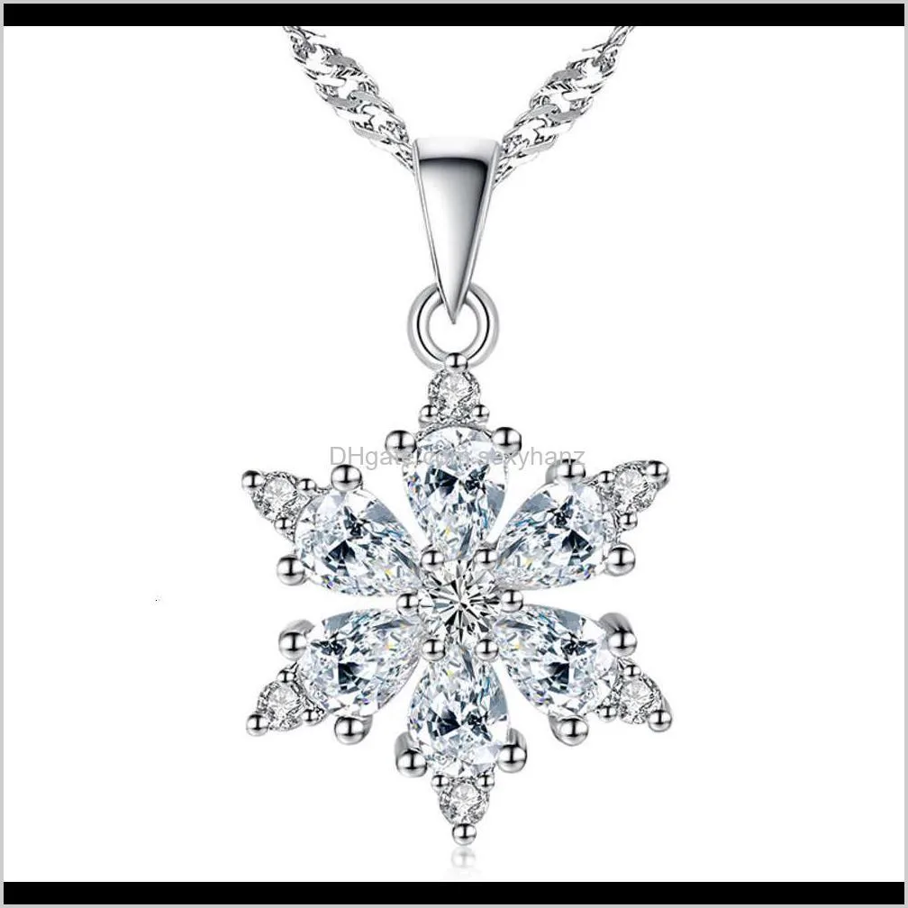 Necklaces & Pendants Drop Delivery 2021 Weihua Korean Necklace Sier Plated Jewelry Lucky Snowflake Fashion Temperament Pendant Gvzwz