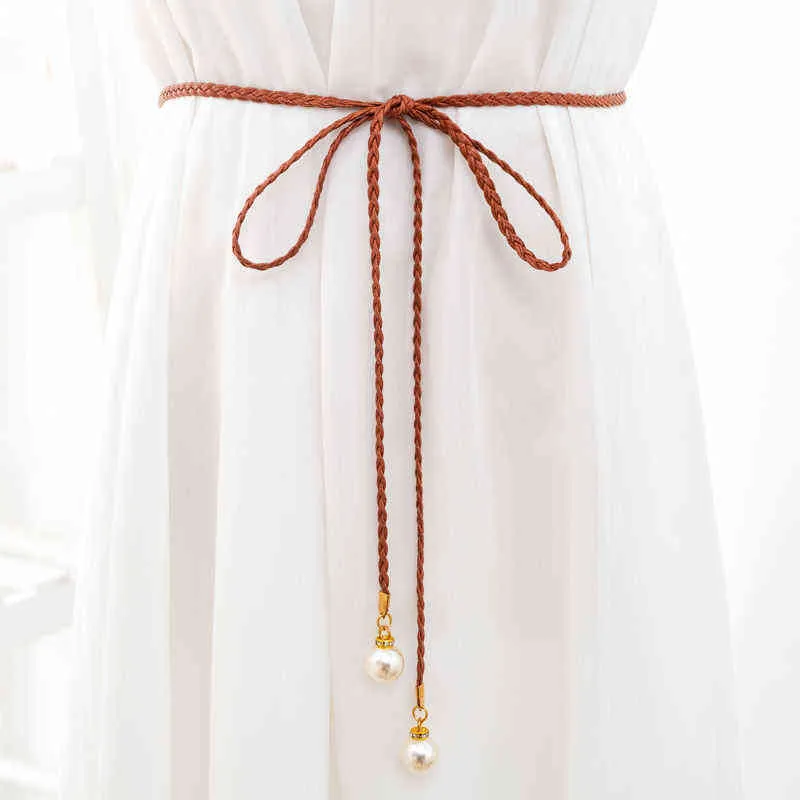 Boho vintage buikbundels vrouwelijke riem dunne snaar touw vrouwen accessory elegent jurk bruid bruiloft taillebanden dame G220301