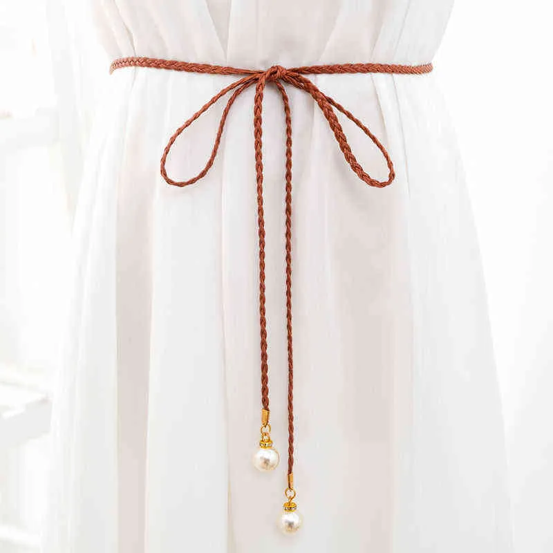 Boho Vintage Cummerbunds Female Belt Thin String Rope Women's Accossery Elegent Dress Bride Wedding Waistbands Lady G220301