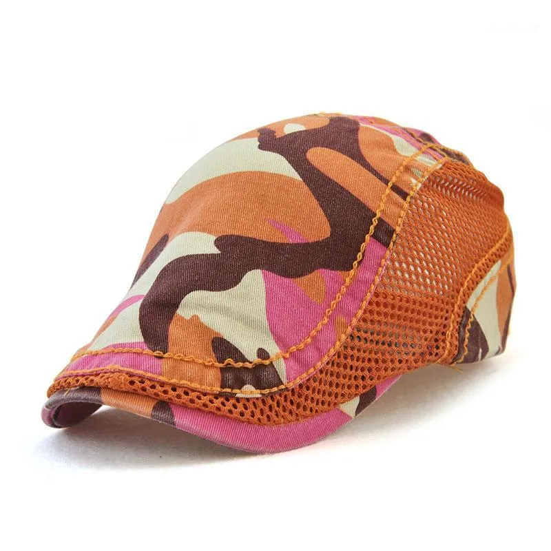 Bérets été femmes casquette maille chapeau mode Camouflage béret dame visières Casquette