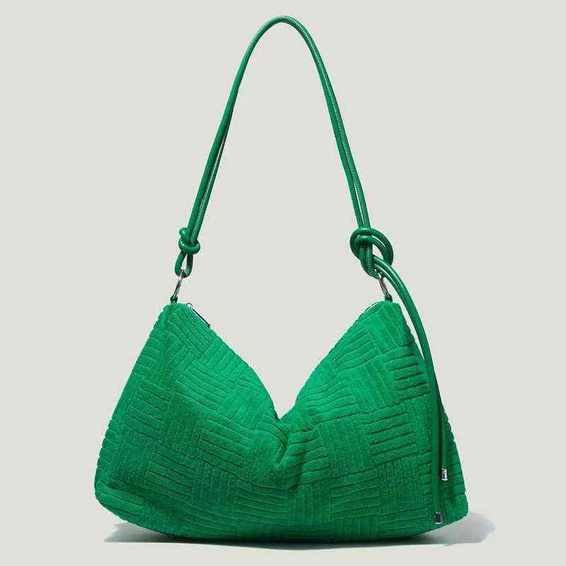 Väska Tote Koppling Casual Nisch Design S Ny stil Stora Green Shoulder Winter Shoping Purses and Handbags Luxury Designer 1124