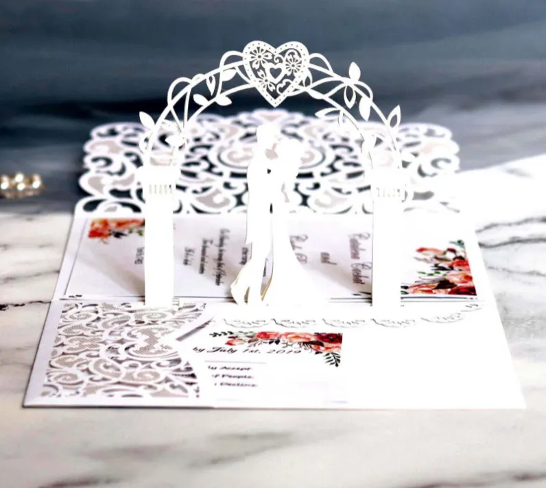 The latest 18X12.5CM envelope greeting card, lace hollow birthday wedding thank you, = outer shell + blank inner page + envelopes