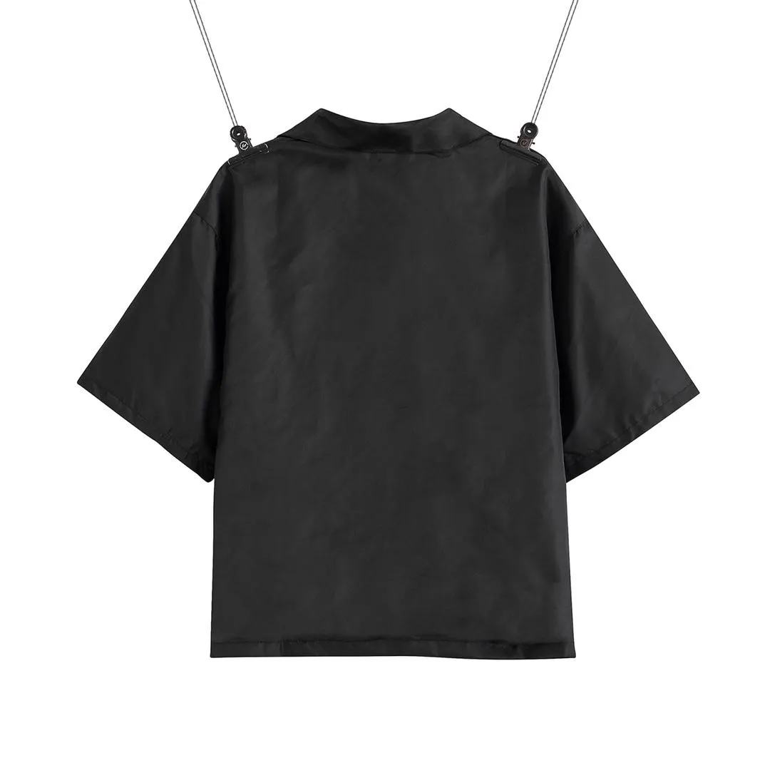 2021 Европейская женская рубашка в Соединенных Штатах Служба Блюз Классик Классик Классик Классик Инвертированный Треугольник Свободный импортный высококачественный NYL271