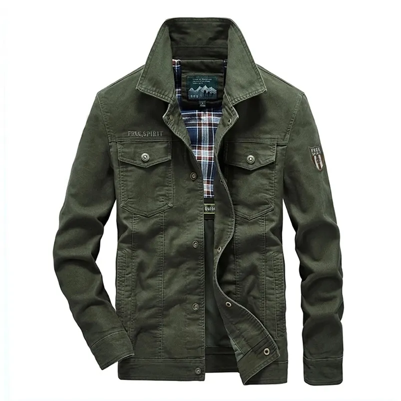 Plus Size 7XL 8XL Military Jacket Men Quality Cotton Spring Autumn Mens Jackets Multi-pockets Casual Coats Male Chaquetas Hombre 210819