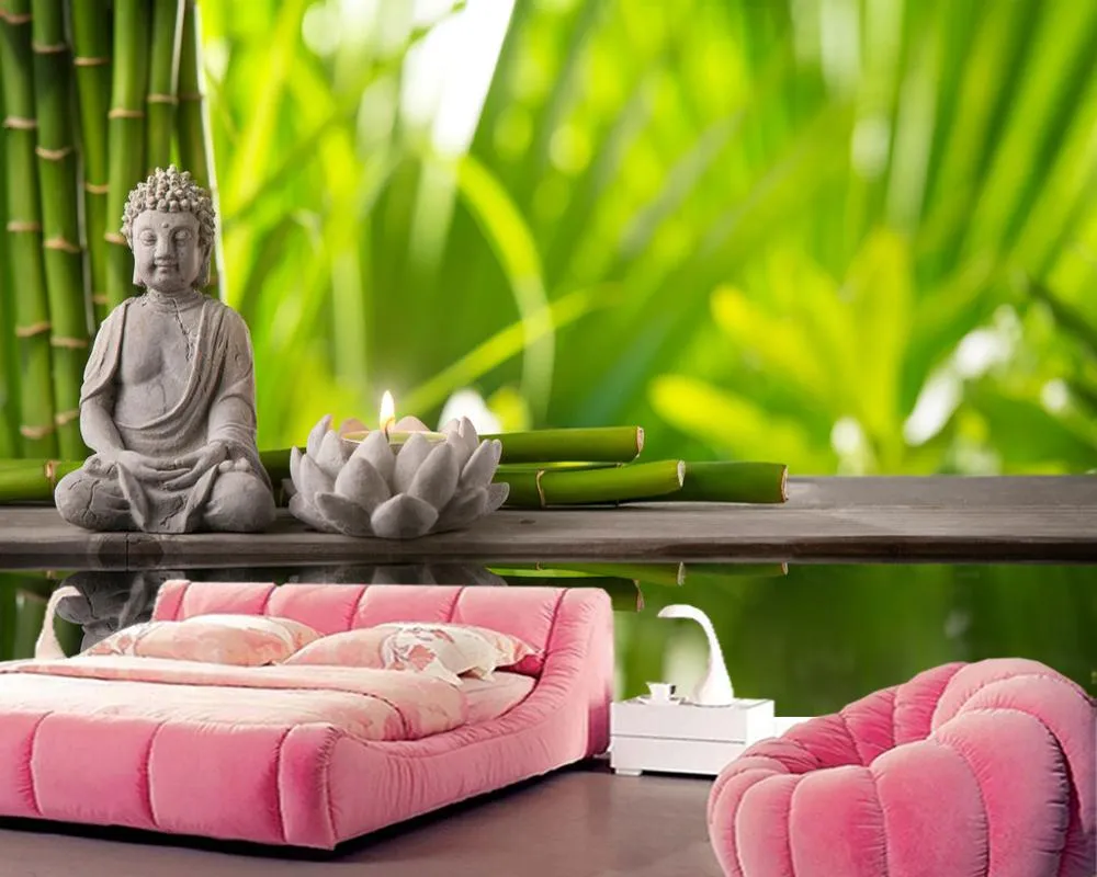 買い特注品 壁紙仏像竹静物ヨガスパ3d壁紙papel De Parede壁画 リビングルームベッドルームソファテレビ壁紙 カーリング Vtech Computer Com