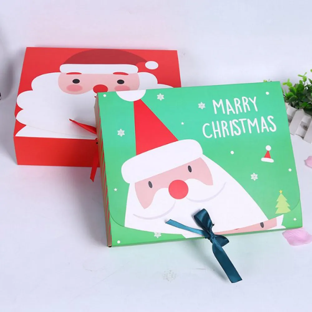 Noel Hediye Kutuları Çanta 31 * 25 * 8 cm Özel Lüks Kağıt Karton Kutu Noel'in Mevcut Ambalaj Çantaları Noel Arifesi Şeker Kutusu-24 * 19.5 * 7 cm Santa Claus