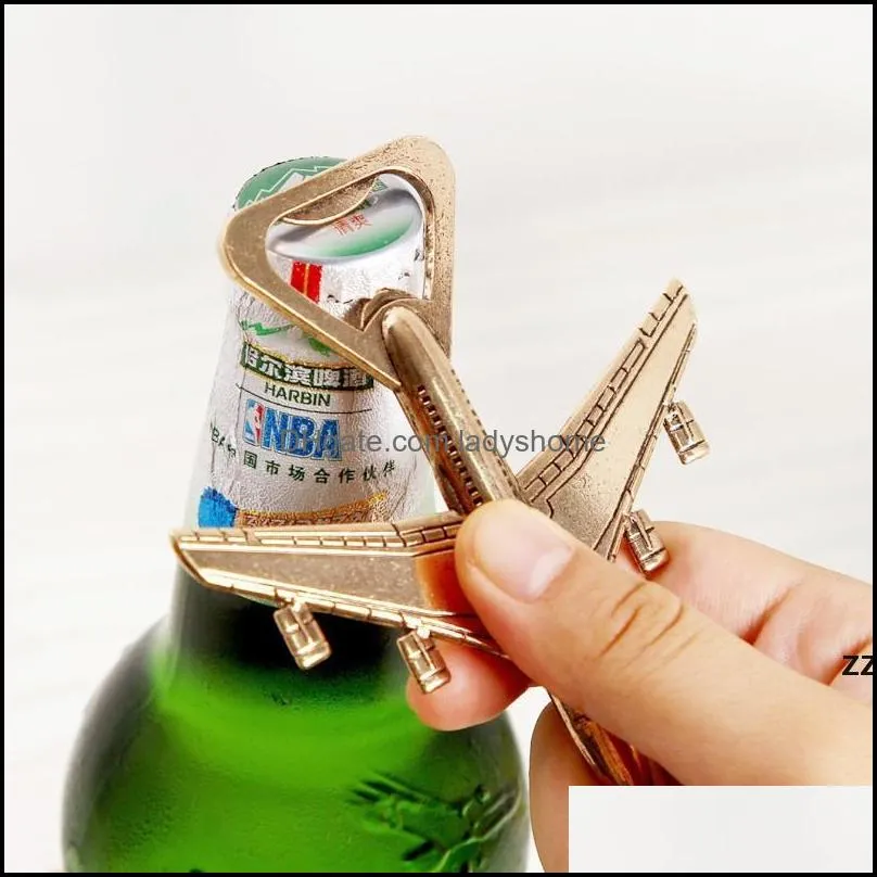 Kitchen Aluminum Alloy Airplane Openers 2 style Airplane Bottle Opener Beer Opener Wedding Gift Party Favors HWE7598