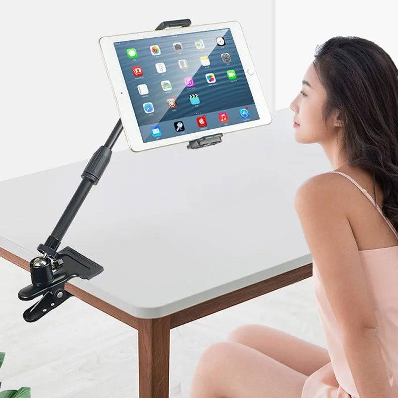 Mount 360 Justerbar säng Tablet Stand för 4-11 inches Mobiltelefoner Tabletter Teleskopisk Bracket Desk Mount Support iPad mini