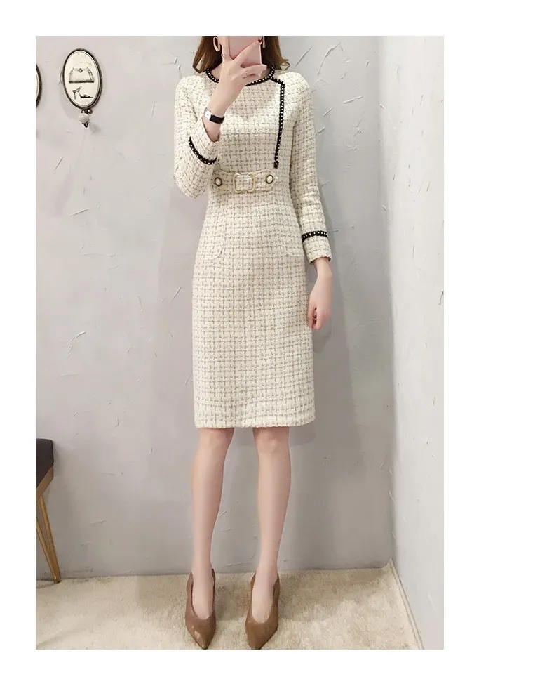 Winter Runway Knee-Length Tweed Dress for Women Autumn Office Vintage Bodycon from Dhgate Basic & Casual Dresses - price 55.56 Winter Runway Knee-Length Tweed Dress for Women Autumn Office Vintage Bodycon from Dhgate Basic & Casual Dresses - price 55.56