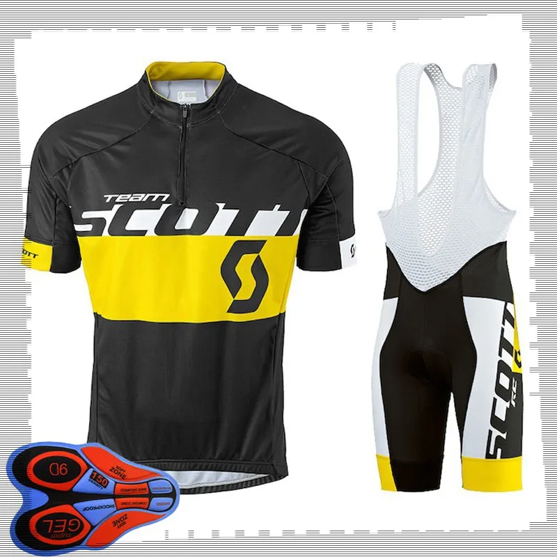 Scott Team Cycling Kortärmad Jersey (Bib) Shorts Set Mens Sommar Andningsbara Väg Cykel Kläder MTB Bike Outfits Sport Uniform Y210414164