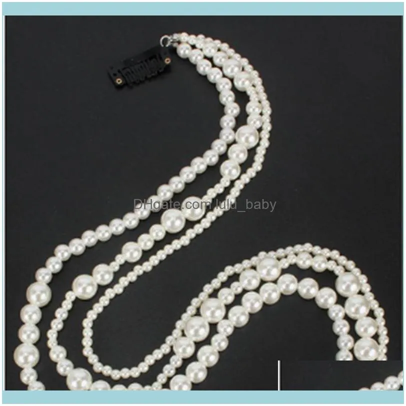 StonFans Types Pearl Wedding Long Accessories for Women Tassel Chain Headband Clip Decoration Hair Jewelry