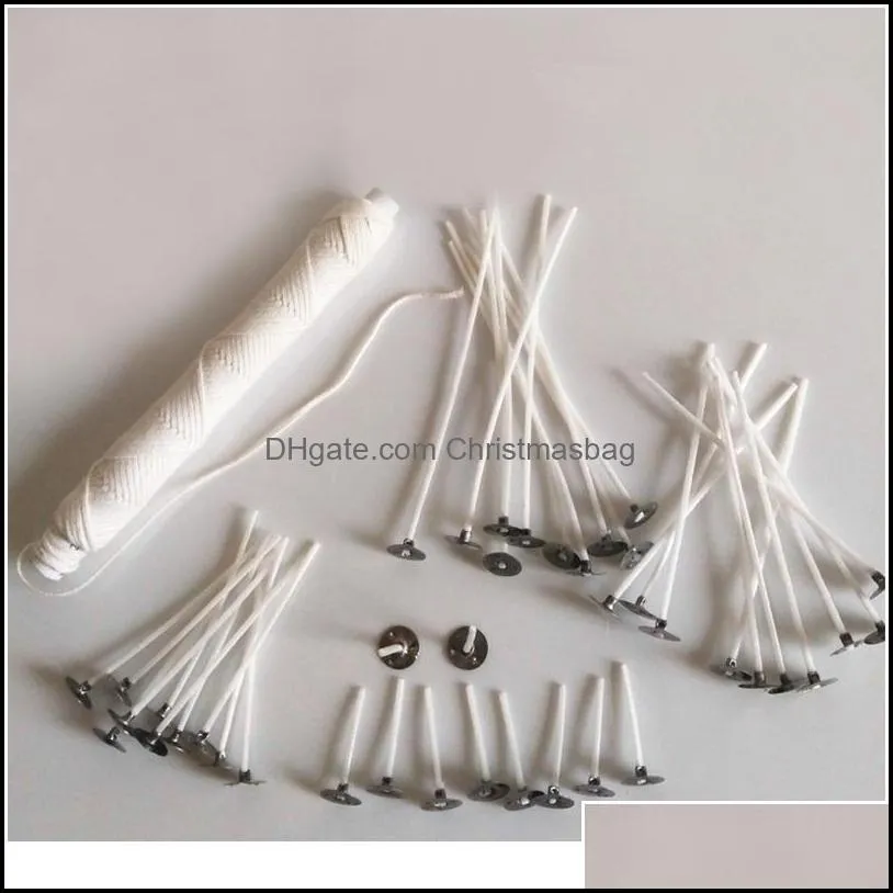 50pcs 2.6/8/9/15/20cm Cotton Candle Wicks Candle Smokeless Wick Candle Making Tools Birthday Christmas Decoration 100 jllZEe