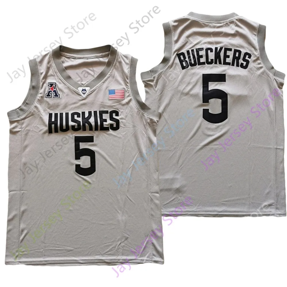 2021 NCAA College Baseketball Consecticut Uconn Haskies Jersey 5 Paige Bueckers Grey Все сшитые размеры S-3XL