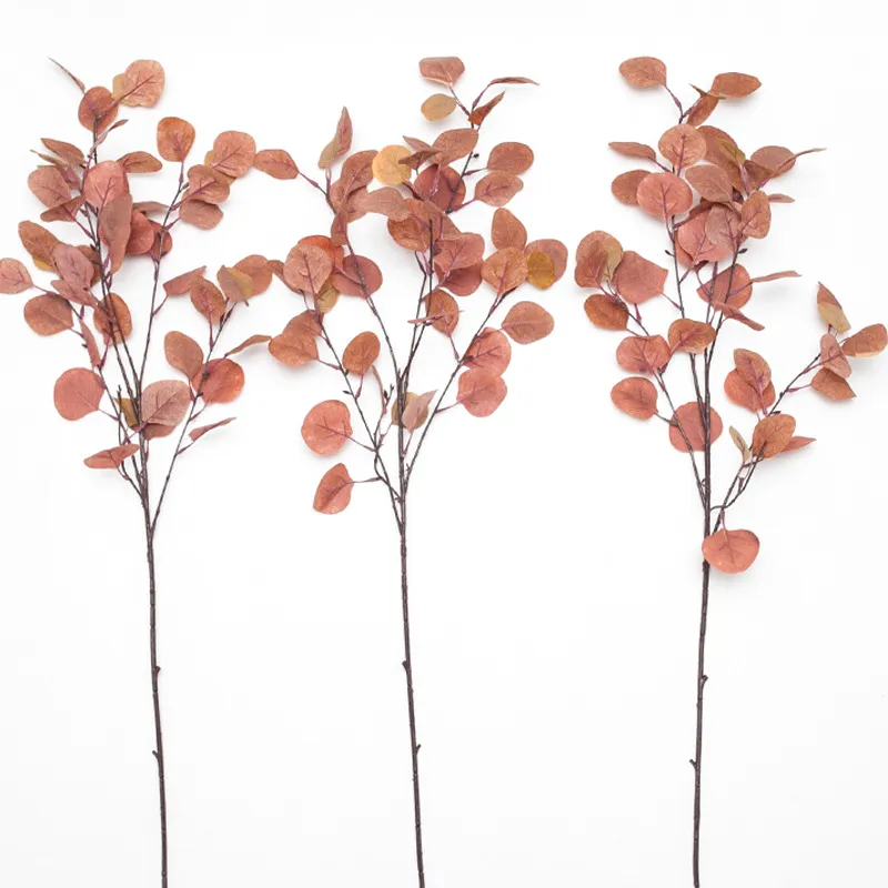 JAROWN Artificial Autumn Eucalyptus Money Leaf Tree Branch Home Decor Wedding Simulation Bouquet Accessories DIY Decoration (14)