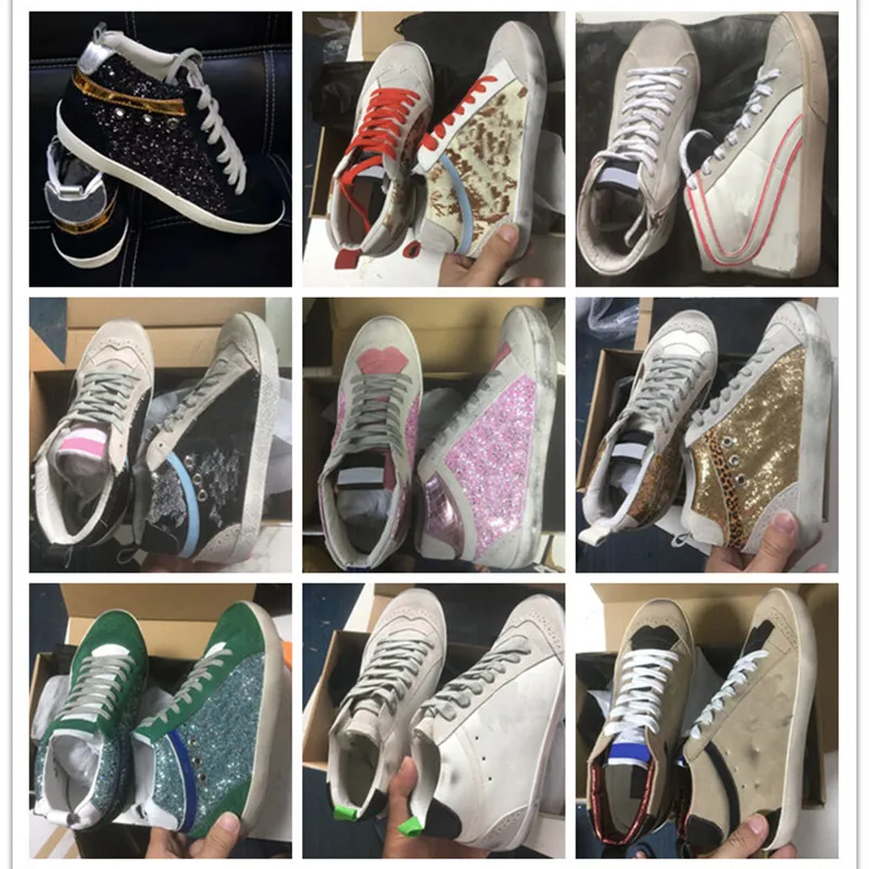 10A Italian Star Old Dirty Shoes Mid Slide Star Super Leather Sneakers Casual per uomo e donna La migliore qualità delle scarpe