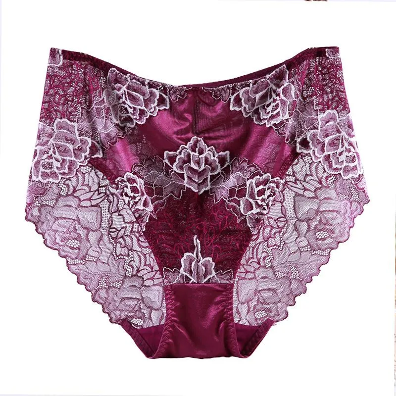 Calcinha das Mulheres Underwear Mulheres Lace Flor Flor Oco para fora Transparente Plus Size 7XL Big Sexy Lingeries Intimates