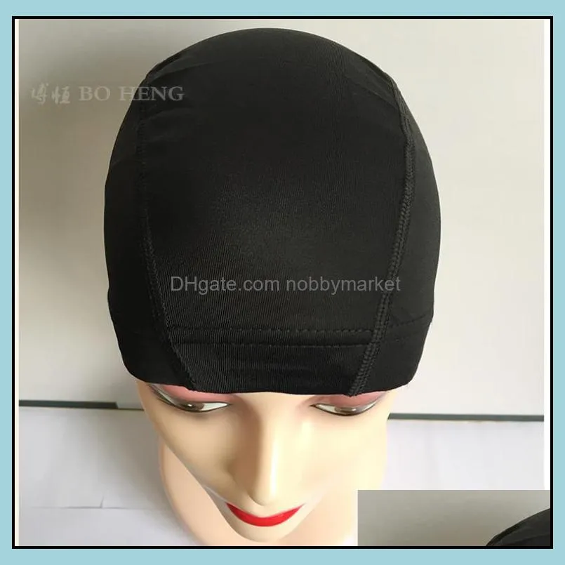 Dome Cap Stretchable Wigs Caps Spandex Dome Style Wig Caps For Men and Women Black Nylon Wig Caps