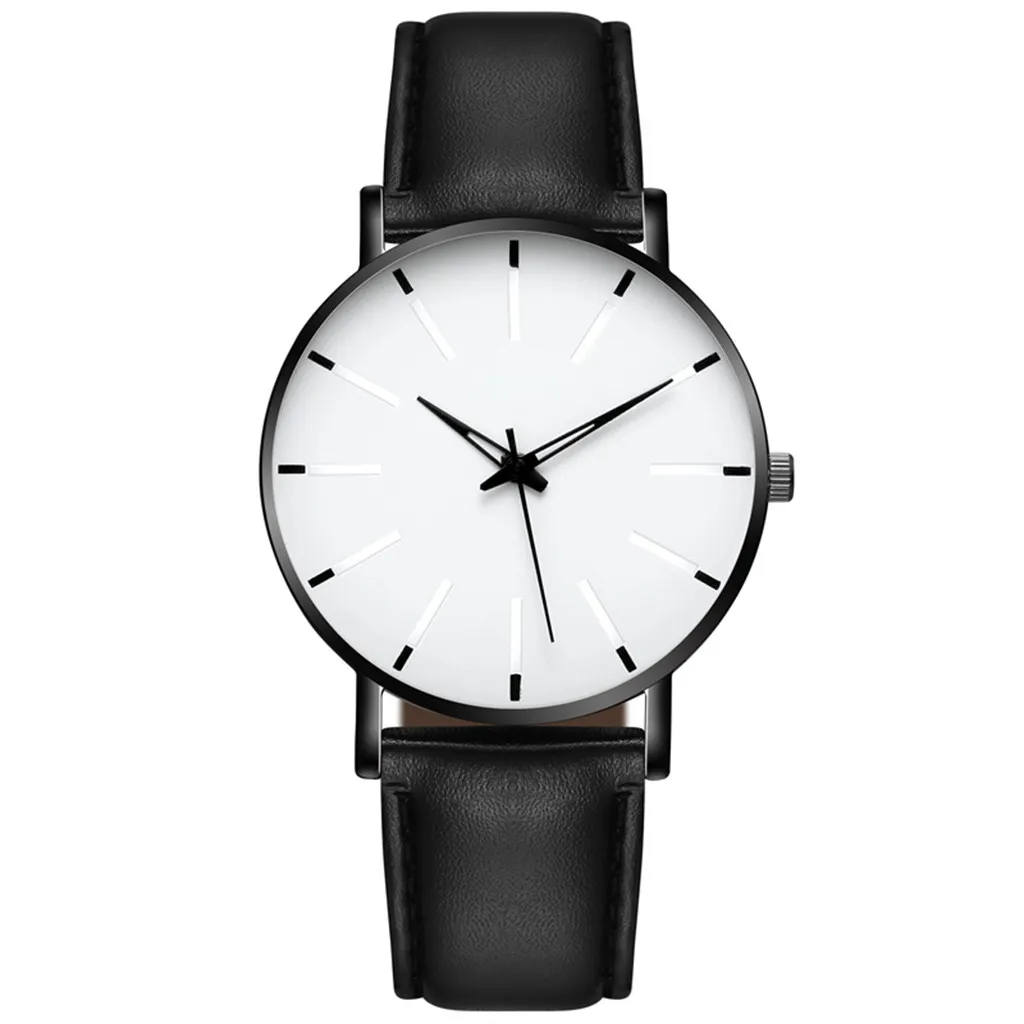Męskie zegarki kwarcowe Mężczyźni Dial Dial Skórzany pasek Montre De Luxe Watch Color2