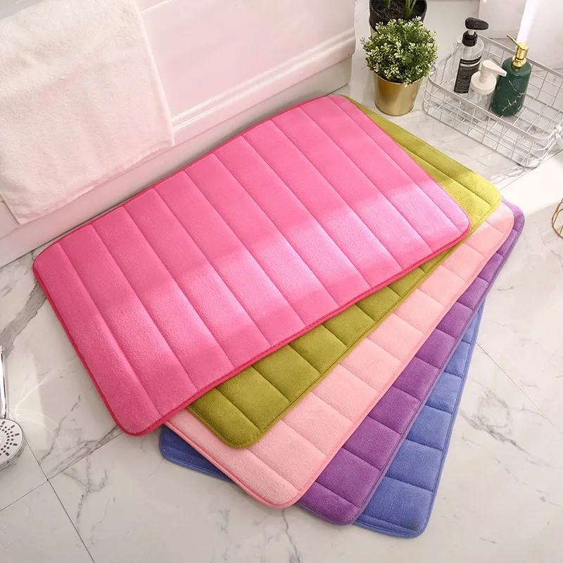 Memory Foam Bath Mat Mattor Bekväm Supervatten Absorptio Slip Tjock lättare att torka för badrumsgolvmattor