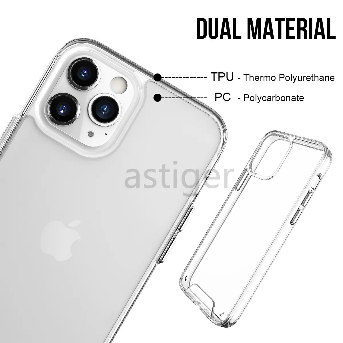 Premium Space Transparent Robust Telefon Väskor Klar stötskyddad Skydd till iPhone 12 Pro Max 11 XR X 6 7 8 Plus Samsung S21 Ultra S20