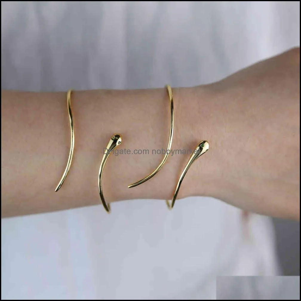 Gold color open adjusted snake bangle bracelet for women summer fashion JEWELRY 210408