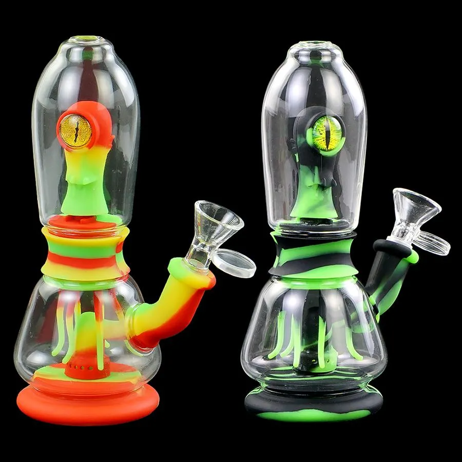 Bondos de vidro fumar tubos de água cachimbos bong bong equipamento de silicone tubo de silicone tabaco bubbler hookah calor resitant 7.4 "